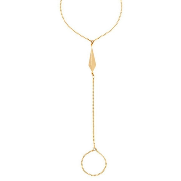 Luv AJ Thin Spike Handpiece Bracelet in Gold - Picture 2 of 6